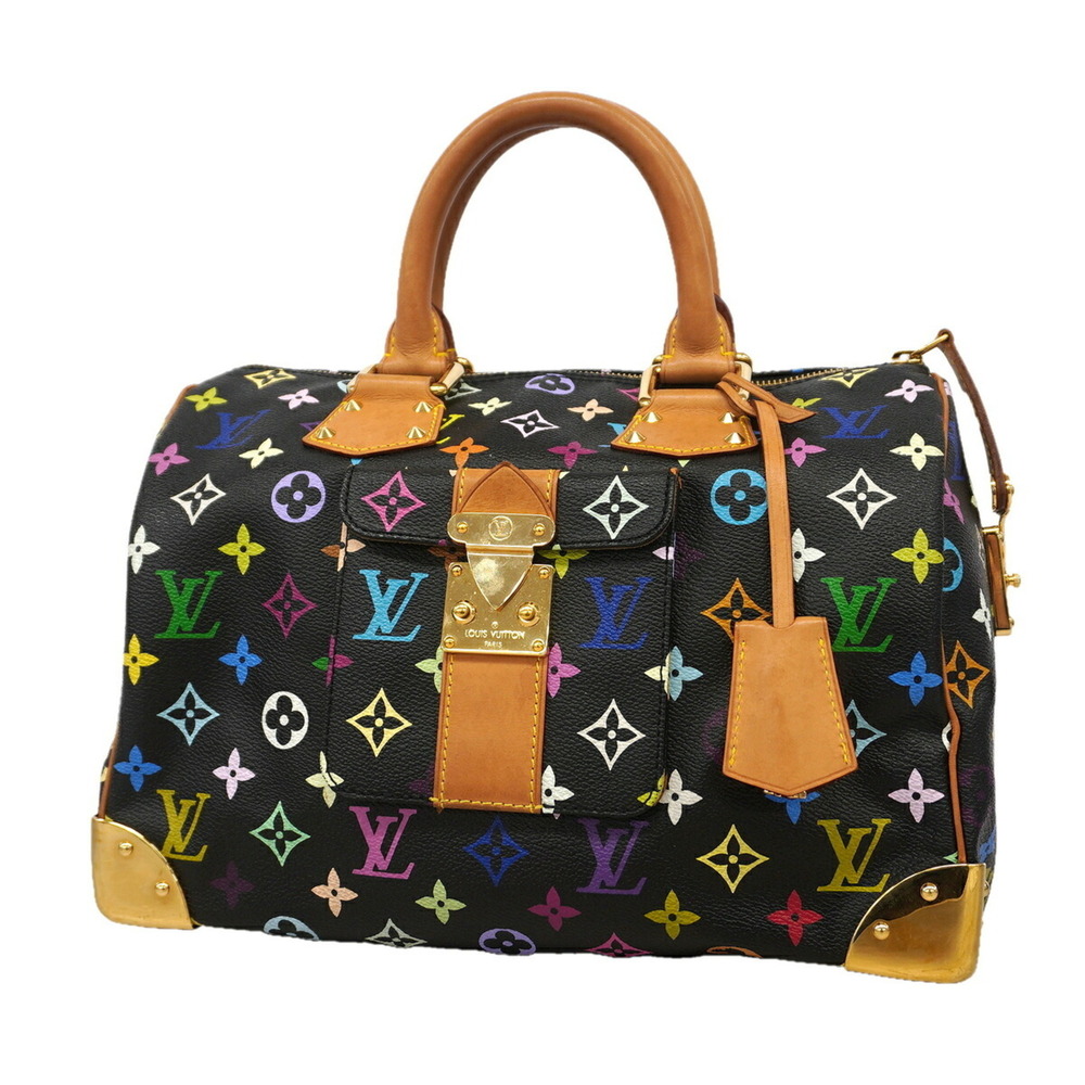 Louis Vuitton Monogram Multicolor Speedy 30 Handbag M92642 Noir (Women's) P35...